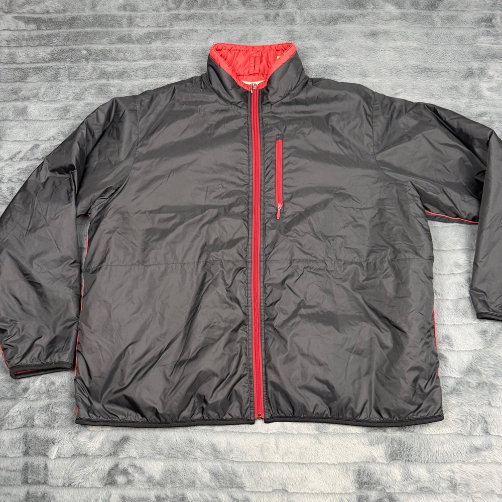 Lord & Taylor Woman Black Red Full Zip Nylon Puffer Jacket 1X RN 13711